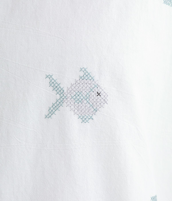 天竺魚刺繍Tee(A・ホワイト)