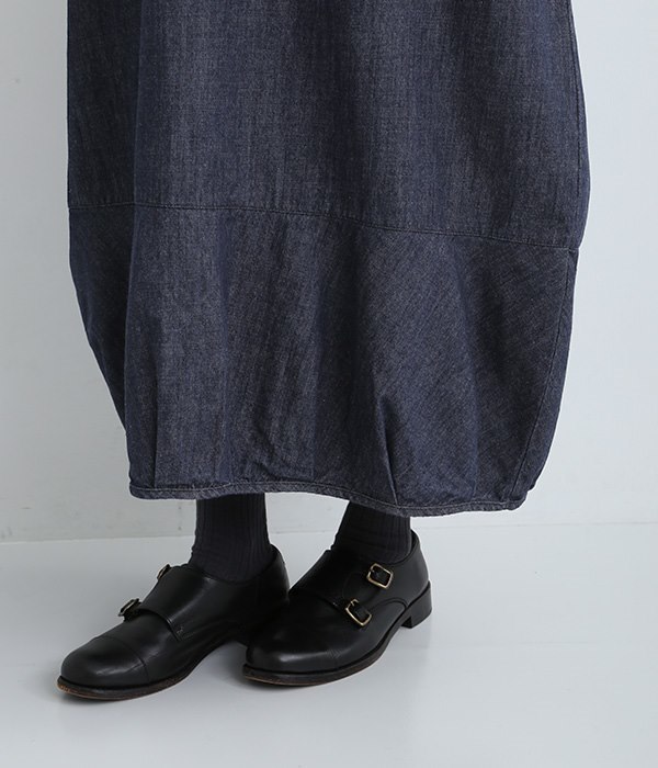 デニムバルーンジャンパースカート(B・ブラック)