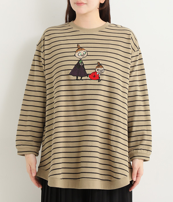 MOOMIN Aラインボーダーチュニック(A・ベージュ×スミクロボーダー)