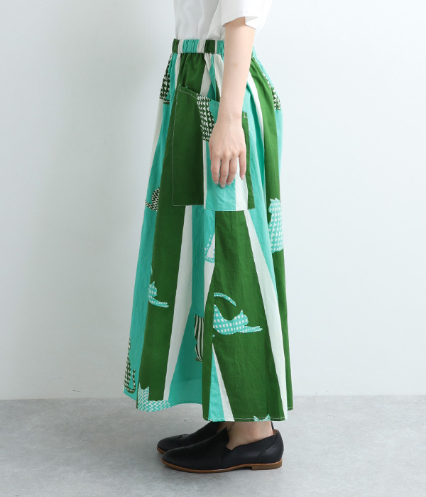 コットンブラインドカーテンスカート(グリーン)