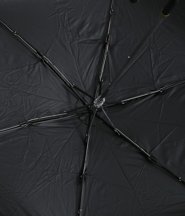 晴雨兼用　刺繍パラソル　折傘(B・ブラック)