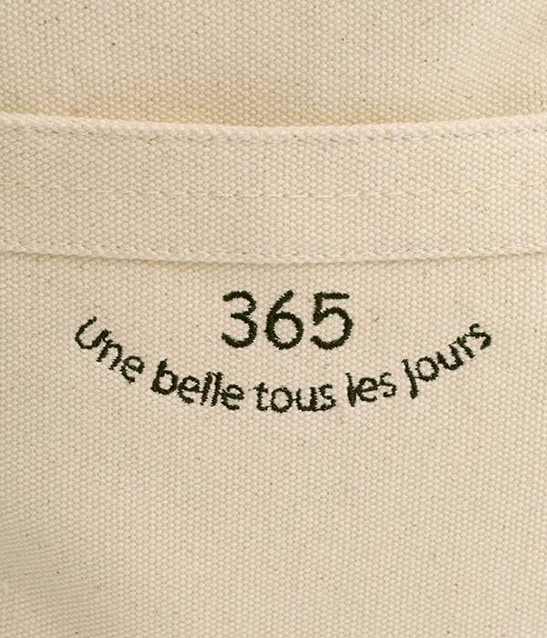 365　帆布ロゴ刺繍　サークルトートバッグ(B・ネイビー)