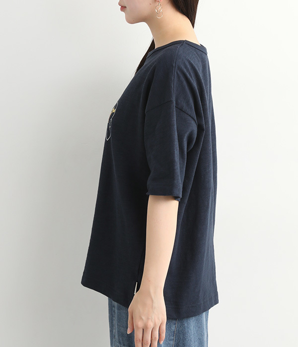 コットンBEAR スラブ半袖Tシャツ(C・ネイビー)