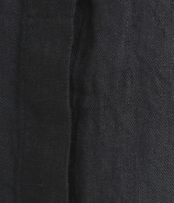 リネンシャンブレー　シャツ襟チュニック(B・ブラック)