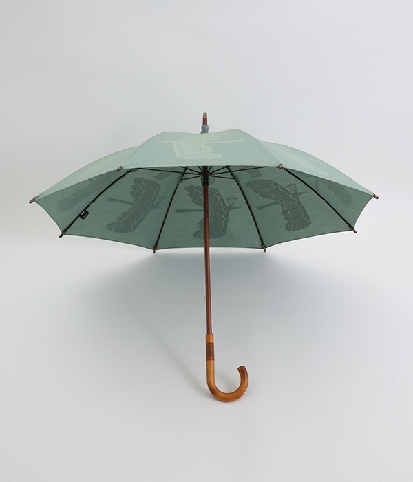 parasol 晴雨兼用　長傘(A・バード/グレイッシュグリーン)