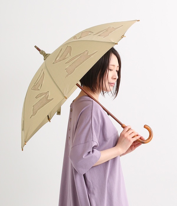 parasol 晴雨兼用　長傘(B・ウサギ/ベージュ)