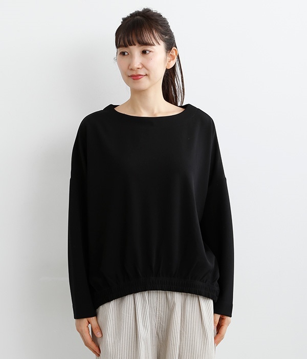 【neilikka】裾シャーリングTシャツ(C・ブラック)