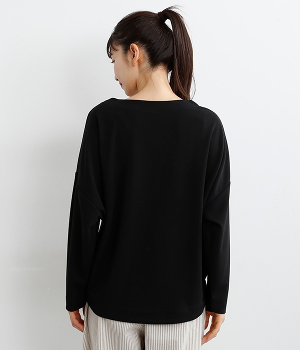 【neilikka】裾シャーリングTシャツ(C・ブラック)