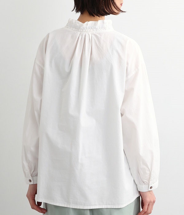 コットンブロードネックシャーリングシャツ(A・ホワイト)