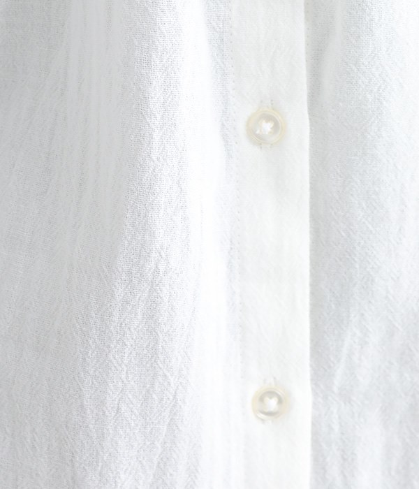 シワ加工襟フリルシャツ(D・ホワイト)