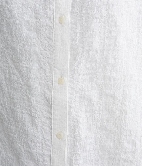 表面変化6分袖シャツ(A・オフホワイト)