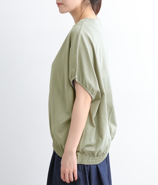 【neilikka】裾シャーリングTシャツ(B・グリーン)