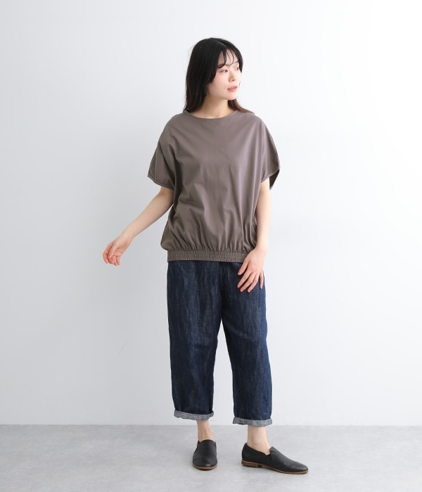 【neilikka】裾シャーリングTシャツ(C・チャコール)