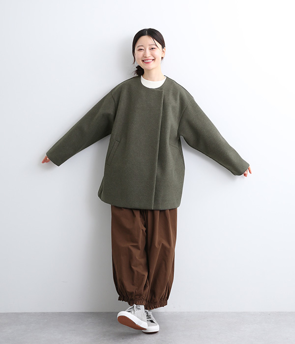 neilikka】ウールライクミドル丈コート(A・杢ベージュ)【再入荷】｜no jean（ノージーン）のコート通販 ナチュラン