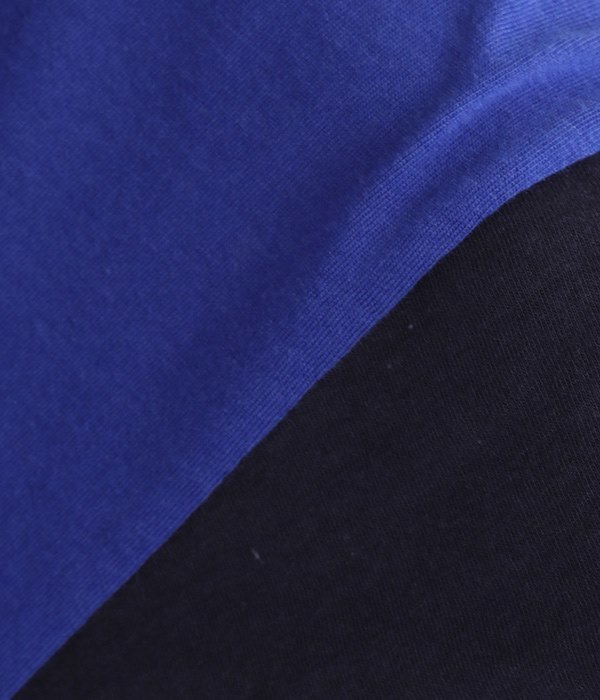 接触冷感・UV機能　コットンテンセルカラースリーブTシャツ(A・ロイヤルブルー×ネイビー)