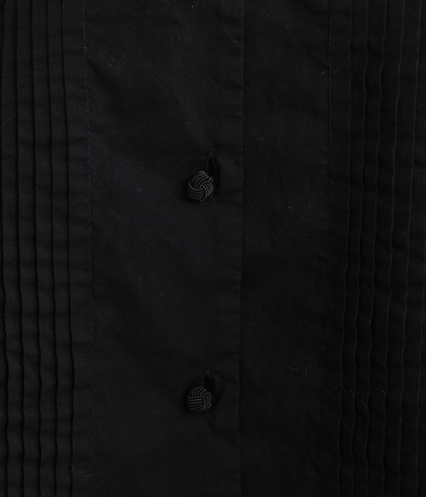 ピンタックスタンドカラーワイドシャツ(B・ブラック)