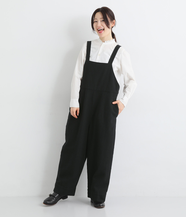 コットンリネンツイル サロペット(A・ベージュ)