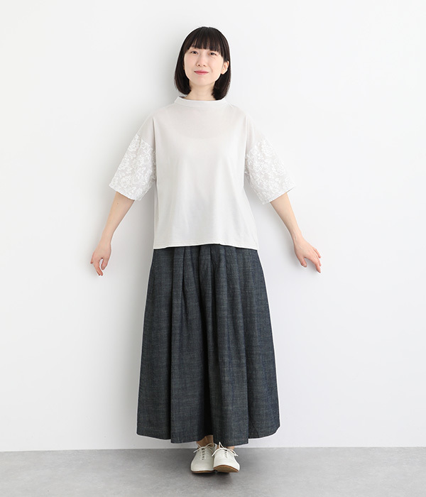 ナチュラル天竺袖コンビTシャツ(B・ライトグレー)