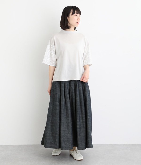 ナチュラル天竺袖コンビTシャツ(B・ライトグレー)