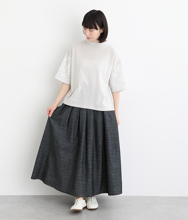 ナチュラル天竺袖コンビTシャツ(B・ライトグレー)