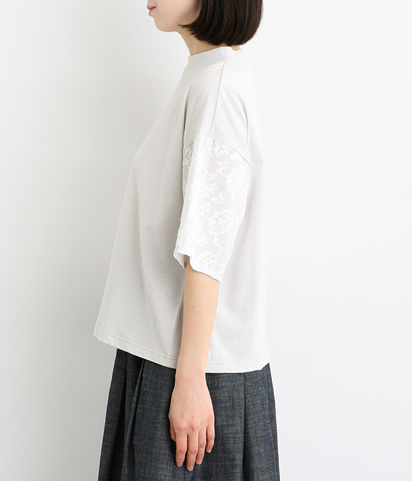 ナチュラル天竺袖コンビTシャツ(B・ライトグレー)