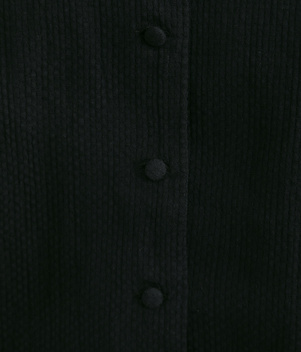 ハニカムジャカード オープンカラーシャツ(B・ブラック)