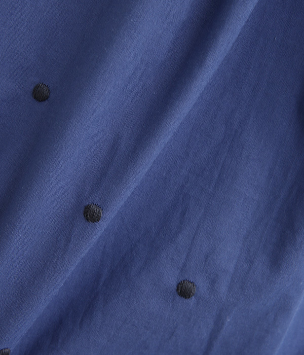 ドット刺繍　タックスカート(A・ブルー)