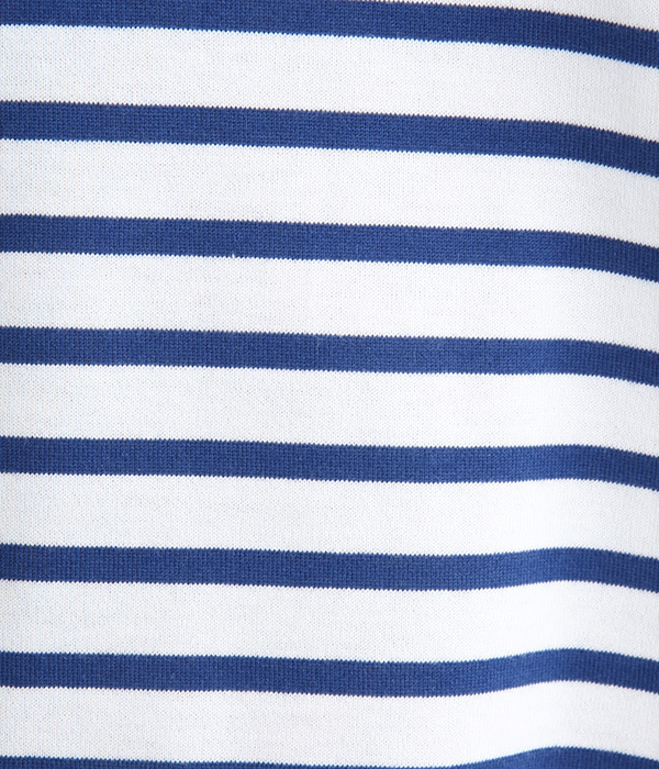 ボーダー　ドッキングTシャツ(A・ブルー×ホワイト)