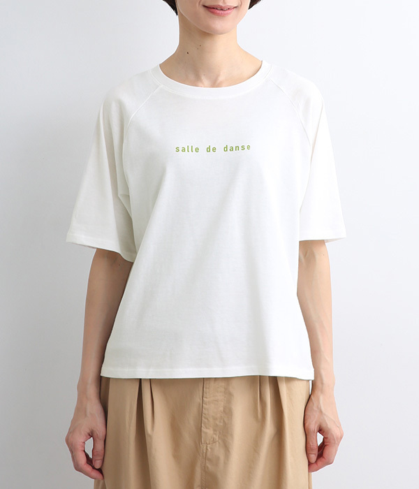 ナチュラル天竺　danseロゴプリントTシャツ(A・ホワイト)