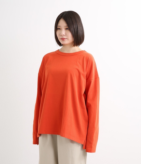 USコットンオーバーサイズロングTシャツ(I・オレンジ)