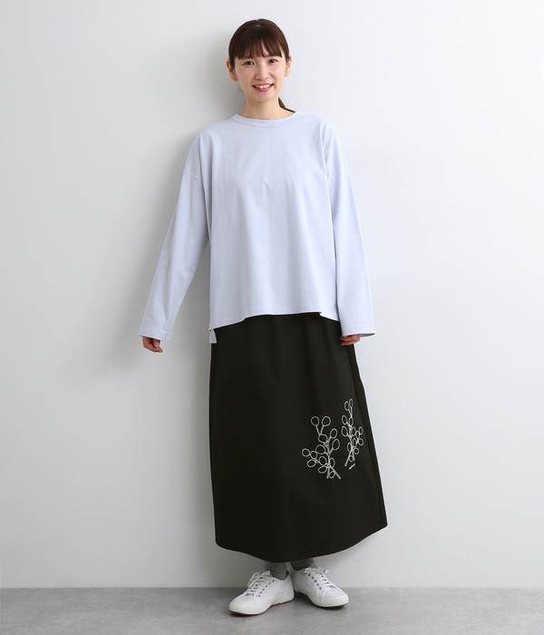 USコットンオーバーサイズロングTシャツ(Q・ライトブルー)