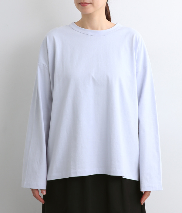 USコットンオーバーサイズロングTシャツ(Q・ライトブルー)【再