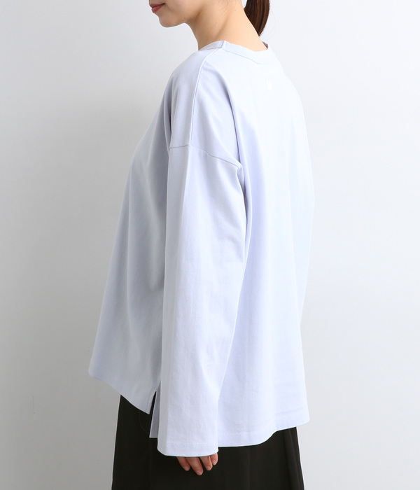 USコットンオーバーサイズロングTシャツ(Q・ライトブルー)