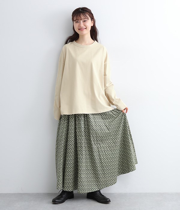 USコットンオーバーサイズロングTシャツ(Q・ライトブルー)