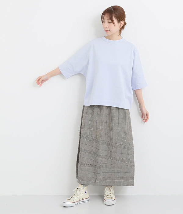 Cloche　USコットン5分袖Tシャツ(I・ライトブルー)