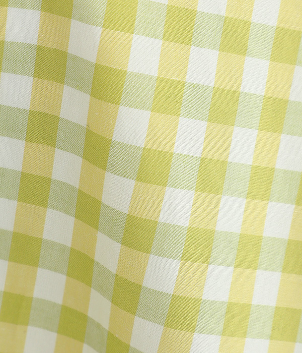 コットンリネンカラーギンガムクロップドシャツ(A・イエロー)