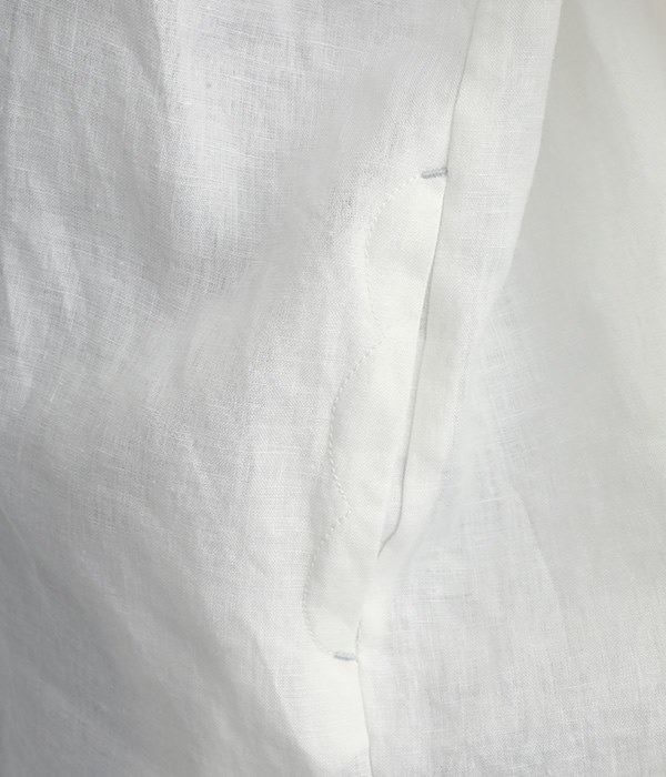フレンチリネンギャザーチュニックシャツ(A・オフホワイト)