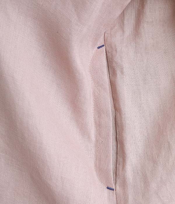フレンチリネンギャザーチュニックシャツ(B・ピンク)