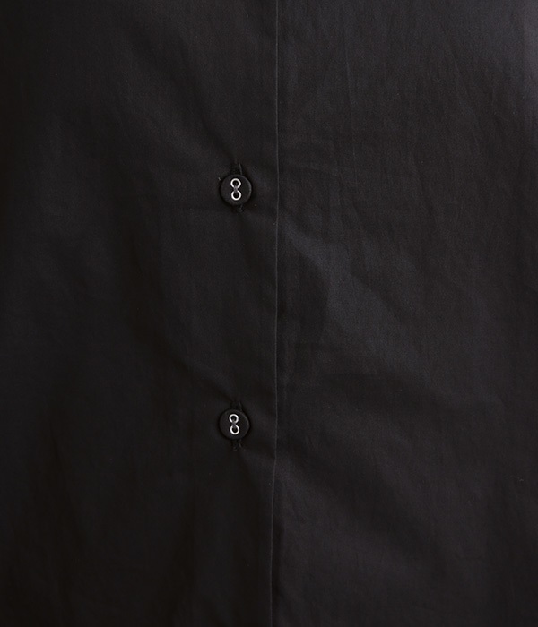 Clocheタイプライター　ボトルネック5分袖シャツ(B・ブラック)