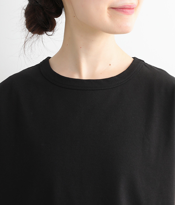 UVカット&クール バックラインフレンチスリーブTシャツ(B・ブラック)