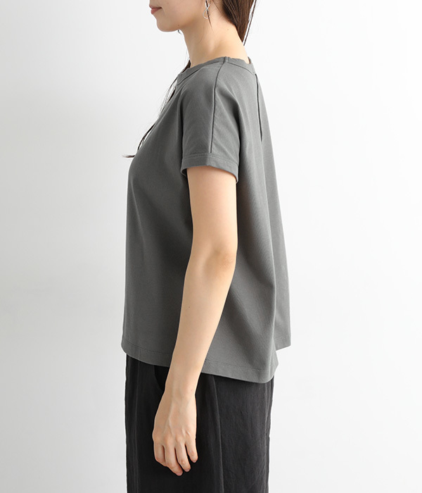 UVカット&クール バックラインフレンチスリーブTシャツ(D・ダークグレー)