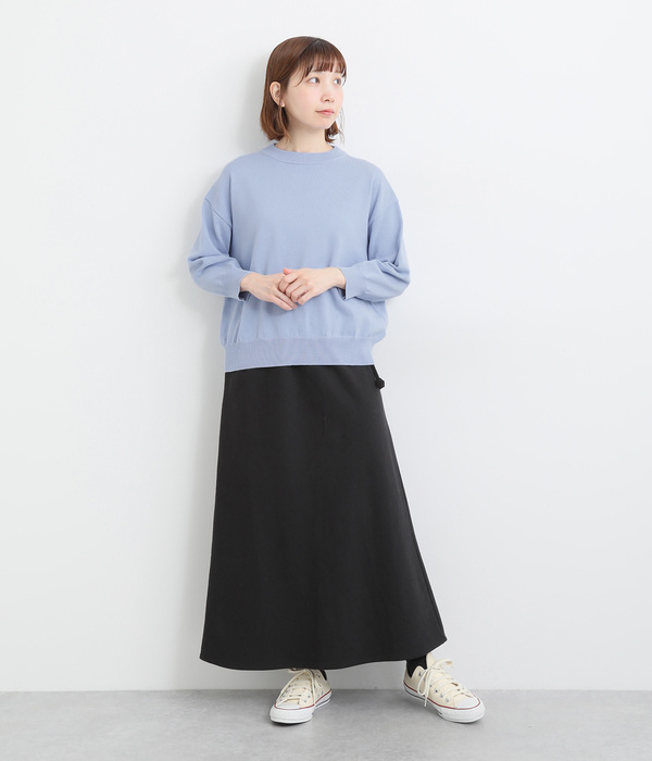 オーガニックコットン8分袖セーター(B・ライトイエロー)
