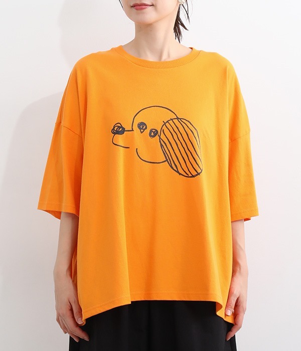 手描きinuinuTシャツ(C・オレンジ)