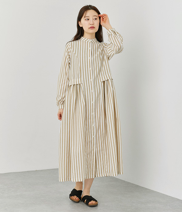 OUTLET】コットンガーゼロングシャツワンピース | COPINE