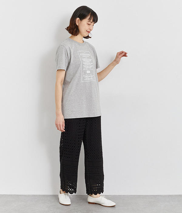 コットン天竺 プリントTシャツ　CUISINIER(B・杢グレー×ホワイト)