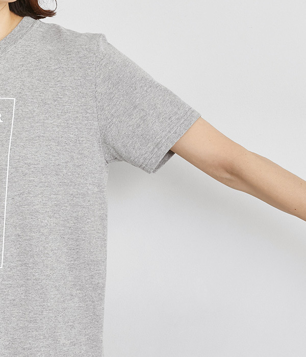 コットン天竺 プリントTシャツ　CUISINIER(B・杢グレー×ホワイト)