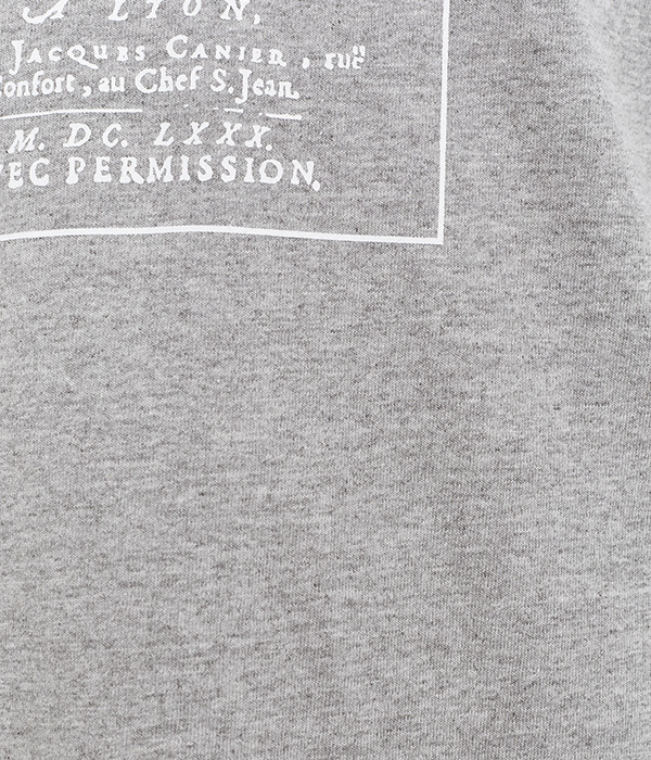 コットン天竺 プリントTシャツ　CUISINIER(B・杢グレー×ホワイト)