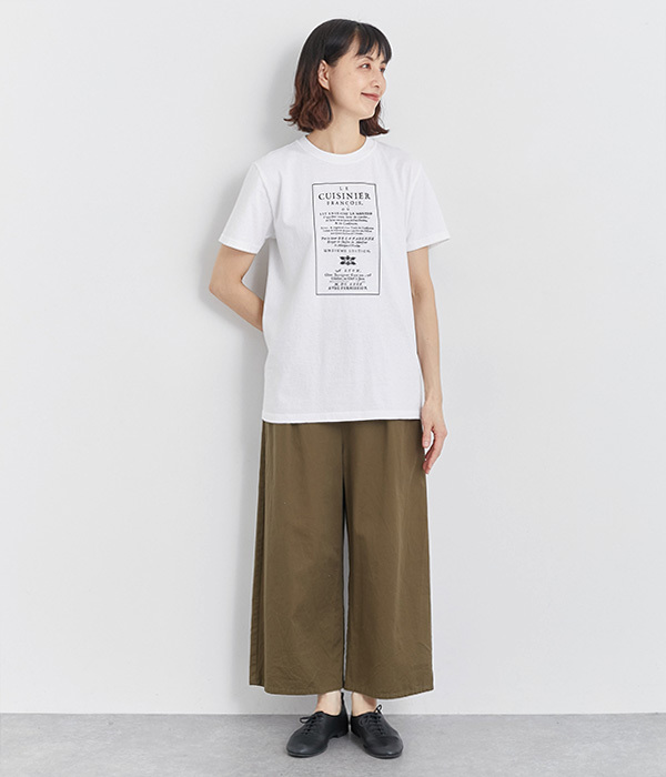 コットン天竺 プリントTシャツ　CUISINIER(B・杢グレー×ホワイト)