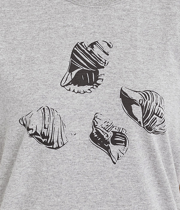 コットン天竺 プリントTシャツ　SHELL(A・オフホワイト×ベージュ)
