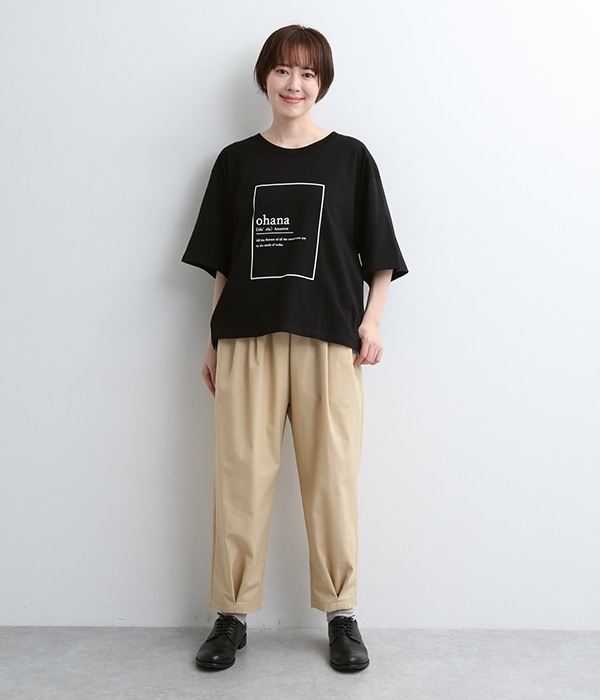 プリントT Tシャツ(ohana)(C・ブラック)